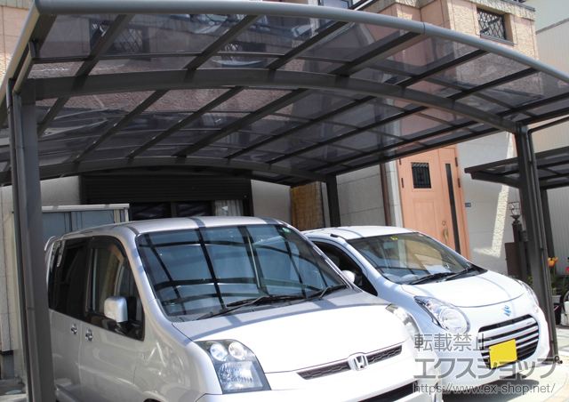 大阪府富田林市のLIXIL リクシル（トステム）のカーポート カーブポートシグマIII ワイド 積雪〜20cm対応 施工例