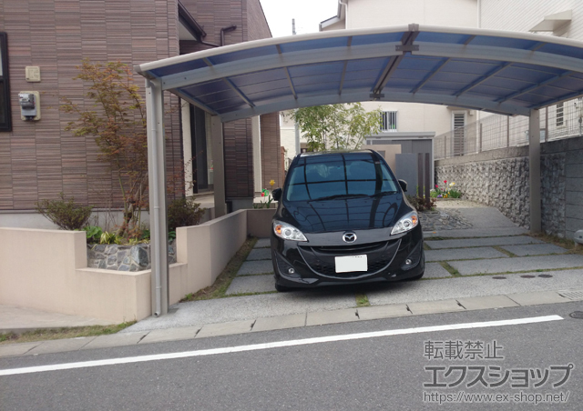 福岡県春日市ののカーポート プレシオスポート M合掌 積雪〜20cm対応 施工例