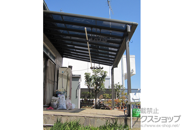 神奈川県横浜市のLIXIL リクシル（トステム）のテラス屋根 パワーアルファ F型 1500 テラスタイプ 単体 積雪〜50cm対応 施工例