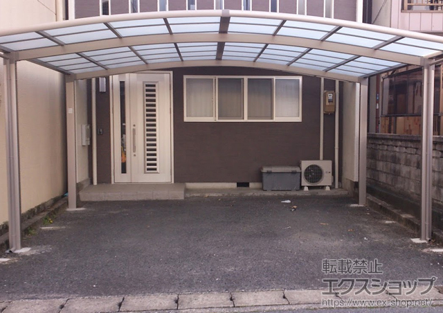 岐阜県揖斐郡大野町のLIXIL リクシル（トステム）のカーポート カーブポートシグマIII ワイド 積雪〜20cm対応 施工例