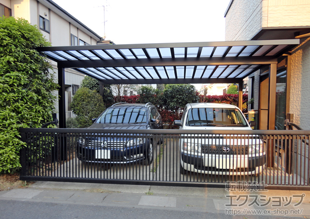 埼玉県さいたま市ののカーポート ソルディーポート 1500 2台用 積雪〜50cm対応 施工例