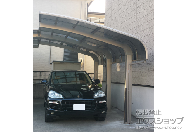 三重県四日市市のLIXIL リクシル（トステム）のカーポート テールポートシグマIII 1500 積雪〜50cm対応+M合掌用部材+オプション 施工例