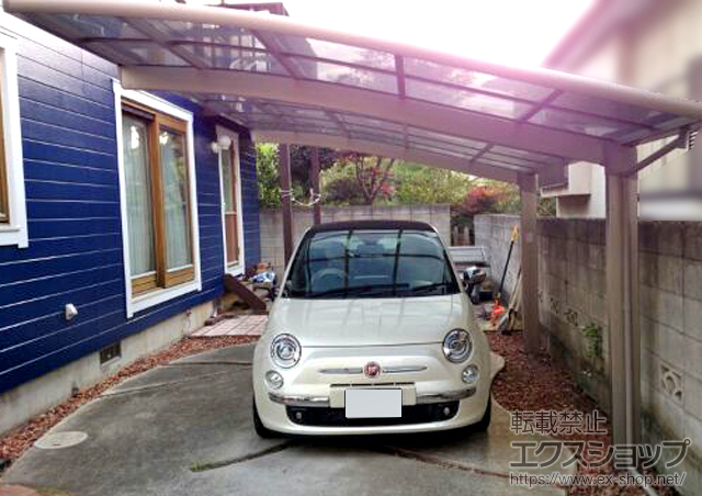 東京都西東京市のLIXIL リクシル（トステム）のカーポート カーブポートシグマIII 積雪〜20cm対応＋着脱式サポート柱＋母屋補強材 50タイプ用 施工例