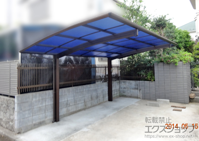 東京都東久留米市ののカーポート プレシオスポート 積雪〜20cm対応+プレシオスポート用 着脱式補助柱2本入 施工例