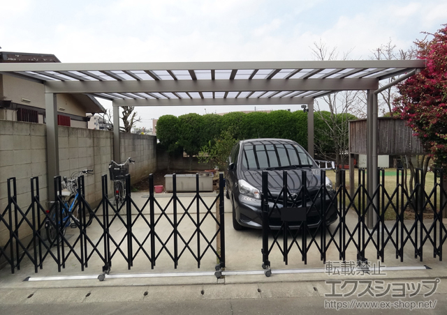 埼玉県所沢市ののカーポート ソルディーポート 1500 2台用 積雪〜50cm対応＋スマート防水コンセント＋コンセントフレーム 施工例