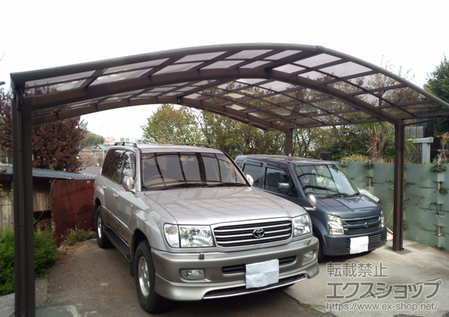 神奈川県横浜市のLIXIL リクシル（トステム）のカーポート カーブポートシグマIII M合掌 積雪〜20cm対応 施工例