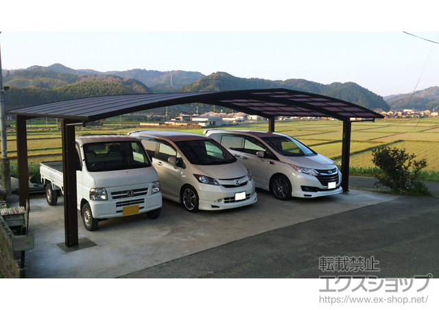 山口県美祢市ののカーポート レイナトリプルポートグラン　積雪〜20cm対応 施工例