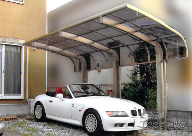神奈川県川崎市のLIXIL リクシル（トステム）のカーポート テールポートシグマIII 1500 積雪〜50cm対応＋着脱式サポート(補助柱)(1本入り) 施工例