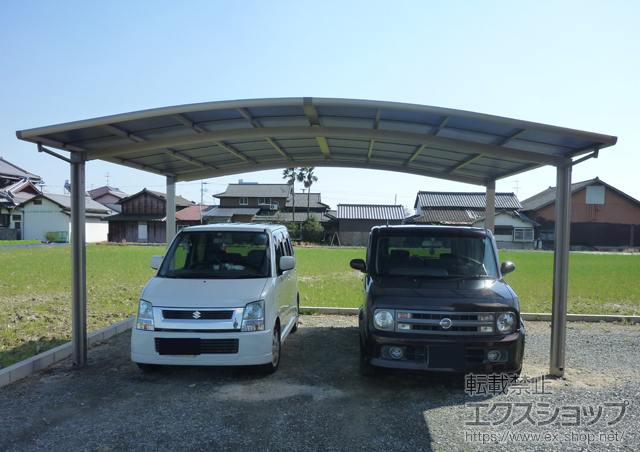 熊本県玉名市のLIXIL リクシル（トステム）のカーポート カーブポートシグマIII ワイド 積雪〜20cm対応 施工例