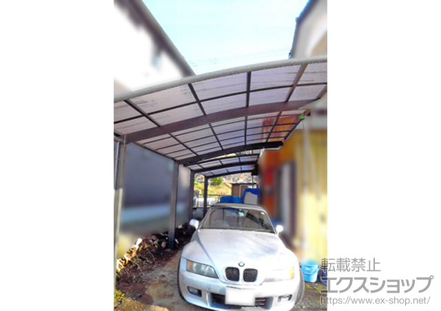 神奈川県厚木市のLIXIL リクシル（トステム）のカーポート カーブポートシグマIII 縦連棟 積雪〜20cm対応 施工例