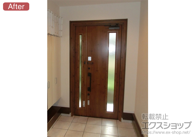 鹿児島県姶良市のLIXIL リクシル（トステム）の玄関ドア リシェント 800型 施工例
