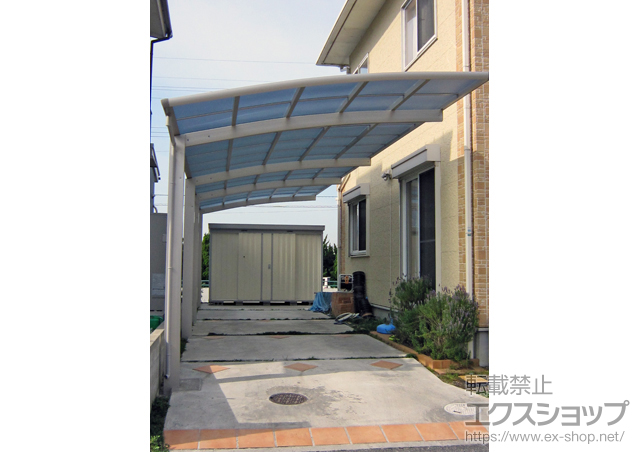 岡山県岡山市ののカーポート レイナポートグラン 縦連棟　積雪〜20cm対応 施工例