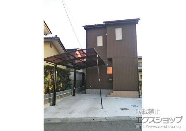 宮城県仙台市ののカーポート レイナポートグラン　積雪〜20cm対応＋着脱式サポート柱　標準・ハイルーフ兼用　2本 施工例