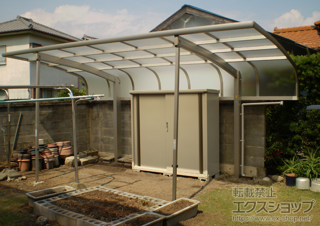 静岡県富士市ののカーポート プレシオスポート アルファ 積雪〜20cm対応+プレシオスポート アルファ　着脱式補助柱　2本入り 施工例