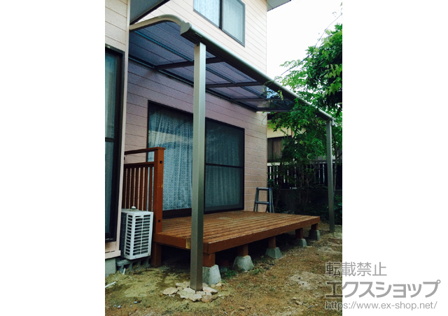 福島県いわき市ののテラス屋根 ヴェクターテラス R型 テラスタイプ 単体 積雪〜20cm対応 施工例