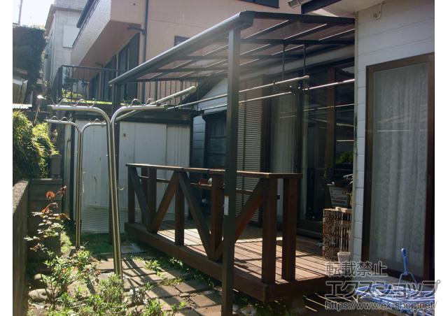 神奈川県横須賀市のLIXIL リクシル（トステム）のテラス屋根 ライザーテラスII F型 テラスタイプ 単体 積雪〜20cm対応 施工例