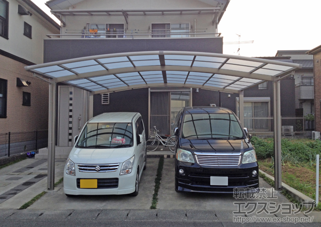 静岡県静岡市のLIXIL リクシル（トステム）のカーポート カーブポートシグマIII ワイド 積雪〜20cm対応 施工例