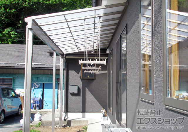 岩手県釜石市のLIXIL リクシル（トステム）のテラス屋根 トステム  ライザーテラスII F型 3000 テラスタイプ 連棟 積雪〜100cm対応 施工例