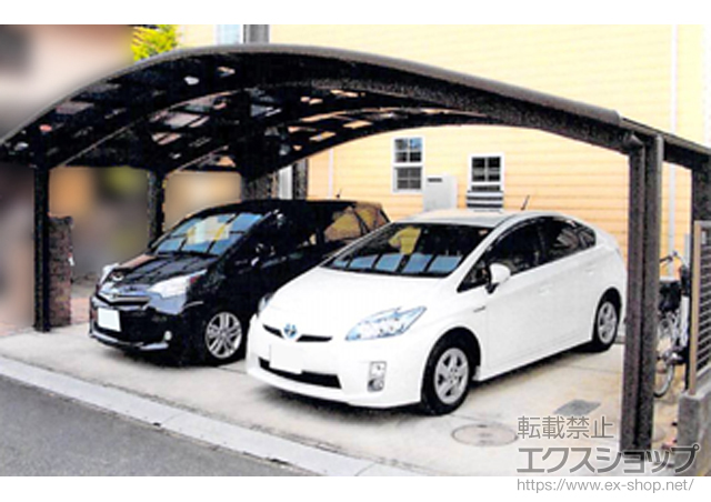 東京都東久留米市のLIXIL リクシル（トステム）のカーポート リベルポートシグマIII 1500 3台用 落雪後枠 積雪〜50cm対応 施工例