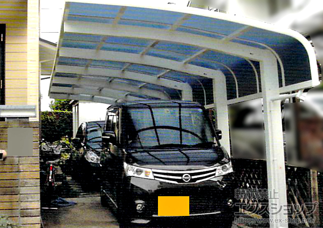 東京都武蔵村山市ののカーポート レイナキャップポートグラン50 縦連棟 積雪〜50cm対応 施工例