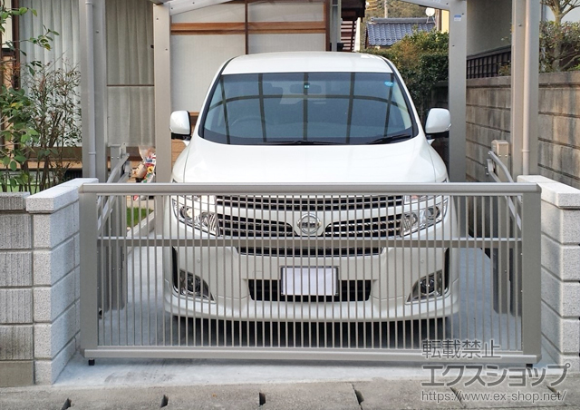 島根県島根県ののカーゲート エクスラインアップゲート 2型 手動式 施工例