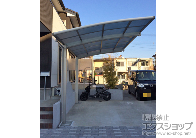 宮崎県宮崎市ののカーポート レイナポートグラン　積雪〜20cm対応＋着脱式サポート柱 2本入り 施工例