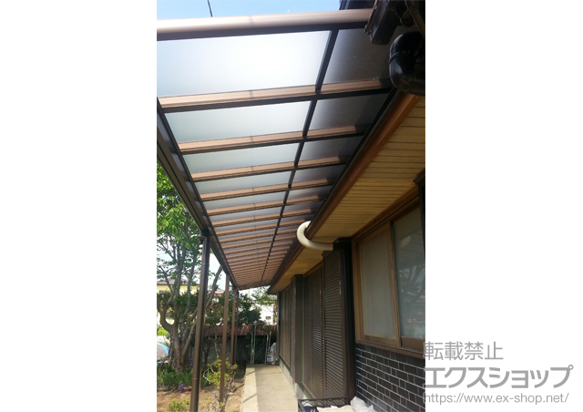 三重県伊勢市ののテラス屋根 プレシオステラス F型 4連棟 テラスタイプ 積雪〜50cm対応 施工例
