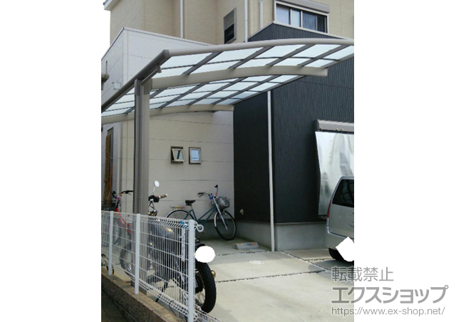 大阪府羽曳野市のLIXIL リクシル（トステム）のカーポート カーブポートシグマIII 積雪〜20cm対応 施工例