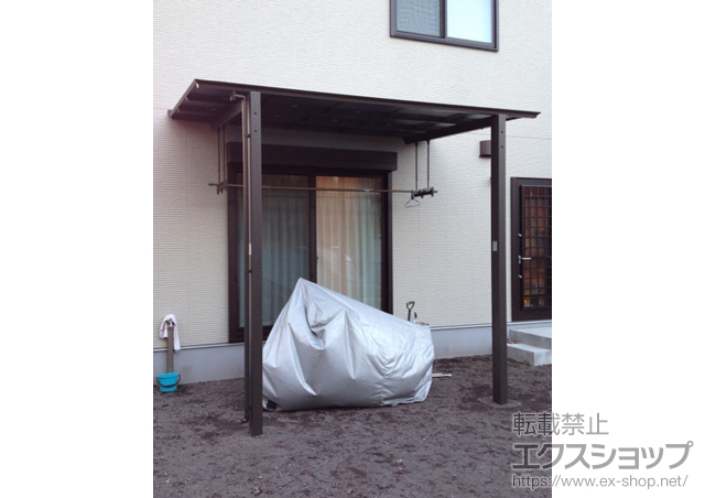 静岡県富士市ののテラス屋根 アーキフィット ミニ 独立テラスタイプ 積雪〜20cm対応+竿掛けセットS 施工例