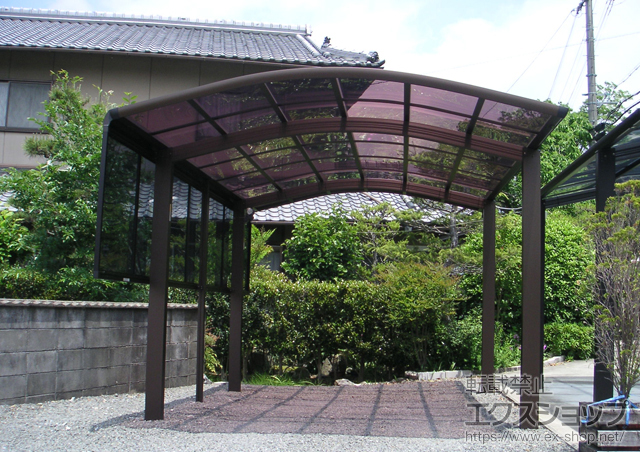 京都府亀岡市ののカーポート レイナワンポートグラン　積雪〜20cm対応＋サイドパネル用間柱セット 施工例