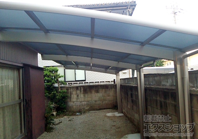 千葉県千葉市のLIXIL リクシル（トステム）のカーポート カーブポートシグマIII 延長 積雪〜20cm対応 施工例