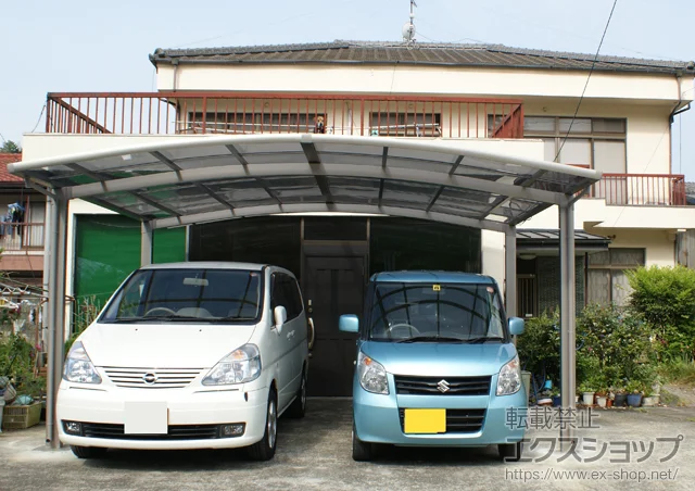 愛媛県交野市のLIXIL リクシル(トステム)のカーポート カーブポートシグマIII ワイド 積雪〜20cm対応 施工例