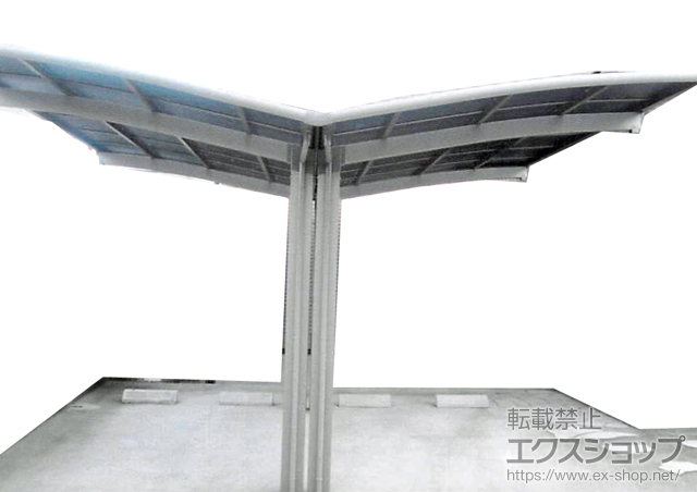 群馬県のLIXIL リクシル（トステム）のカーポート カーブポートシグマIII Y合掌 積雪〜20cm対応+着脱式サポート(補助柱)(1本入り) 施工例