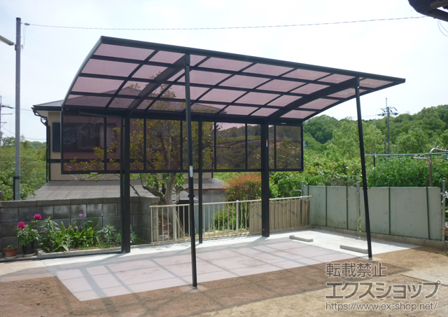 京都府相楽郡南山城村ののカーポート レイナポートグラン　積雪〜20cm対応＋着脱式サポート(2本入り)＋レイナポートグランサイドパネル 施工例