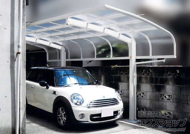 東京都立川市ののカーポート レイナキャップポートグラン　積雪〜20cm対応＋着脱式サポート(2本入り) 施工例