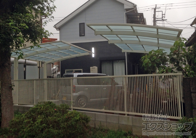 東京都調布市ののカーポート レイナポートグラン　積雪〜20cm対応＋着脱式サポート(2本入り) 施工例