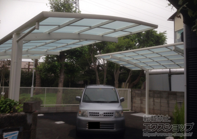 東京都調布市ののカーポート レイナポートグラン 延長　積雪〜20cm対応＋着脱式サポート 施工例
