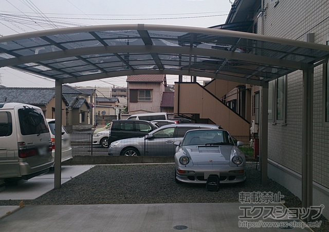 静岡県静岡市のLIXIL リクシル（トステム）のカーポート カーブポートシグマIII ワイド 積雪〜20cm対応 施工例