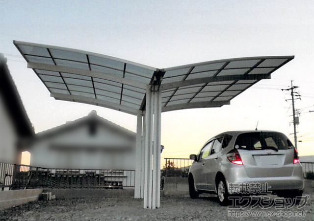 岡山県津山市ののカーポート プレシオスポート Y合掌 積雪〜20cm対応 施工例