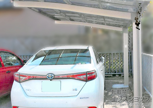 兵庫県神戸市のLIXIL リクシル（トステム）のカーポート カーブポートシグマIII 積雪〜20cm対応 施工例