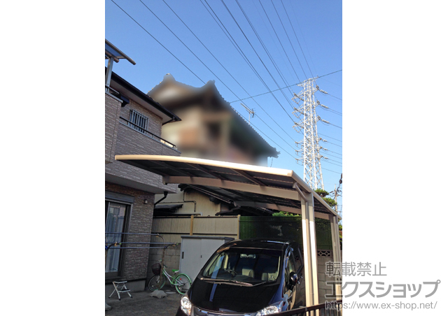 千葉県千葉市のLIXIL リクシル（トステム）のカーポート カーブポートシグマIII 耐風圧強度仕様 積雪〜30cm対応 施工例