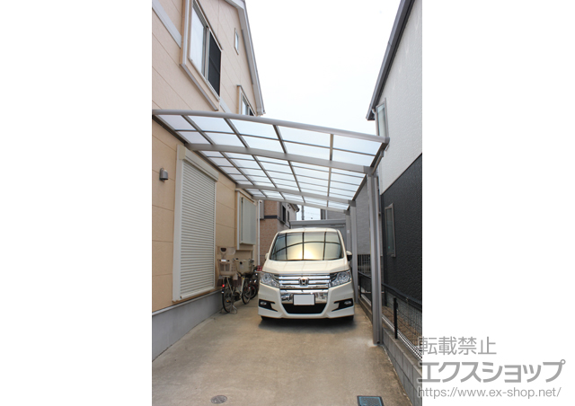千葉県市川市のLIXIL リクシル（トステム）のカーポート ルーフポートシグマIII 延長 積雪〜20cm対応 施工例