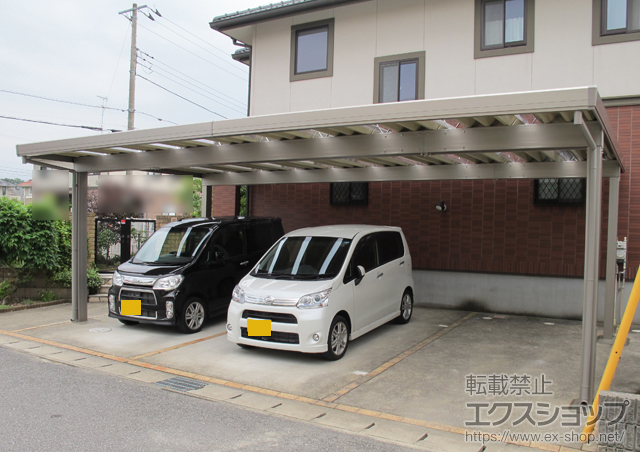 千葉県木更津市のLIXIL リクシル（トステム）のカーポート テリオスポートIII 1500 3台用 角柱4本 積雪〜50cm対応 施工例