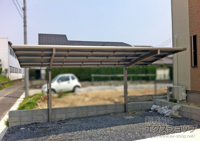 三重県四日市市のLIXIL リクシル（トステム）のカーポート カーブポートシグマIII 積雪〜20cm対応 施工例