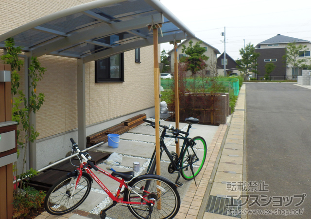 千葉県流山市ののサイクルポート・駐輪場 レイナポートグランミニ 積雪〜20cm対応+車止めバー(1本入り) 施工例