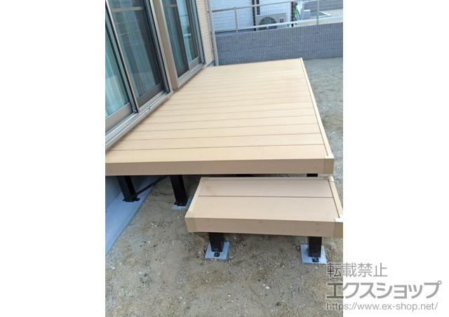 熊本県菊池郡大津町ののウッドデッキ リウッドデッキ 200＋独立式リウッドステップ2型 施工例