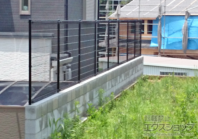 大阪府堺市ののフェンス・柵 メッシュフェンス M0 間仕切柱タイプ 施工例