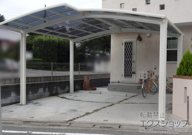 埼玉県北本市のLIXIL リクシル（トステム）のカーポート カーブポートシグマIII M合掌 積雪〜20cm対応 施工例