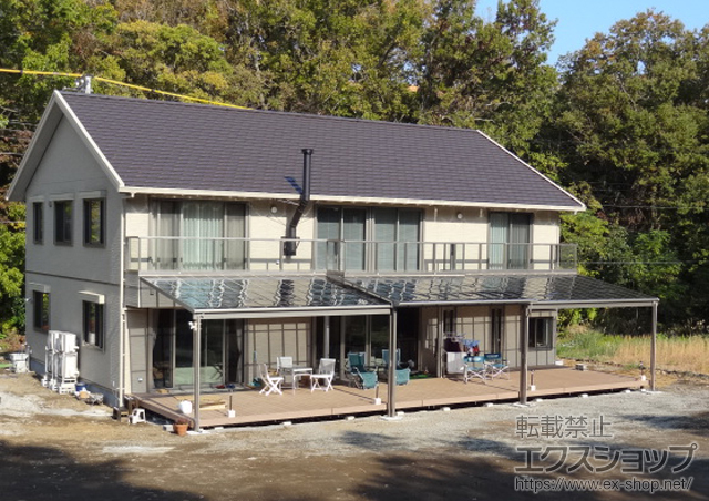 静岡県伊東市のLIXIL リクシル（トステム）のテラス屋根 ライザーテラスII F型 テラスタイプ 単体 積雪〜20cm対応 施工例