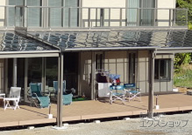 静岡県伊東市のLIXIL リクシル（トステム）のテラス屋根 ライザーテラスII F型 テラスタイプ 単体 積雪〜20cm対応＋自在垂木掛け 施工例